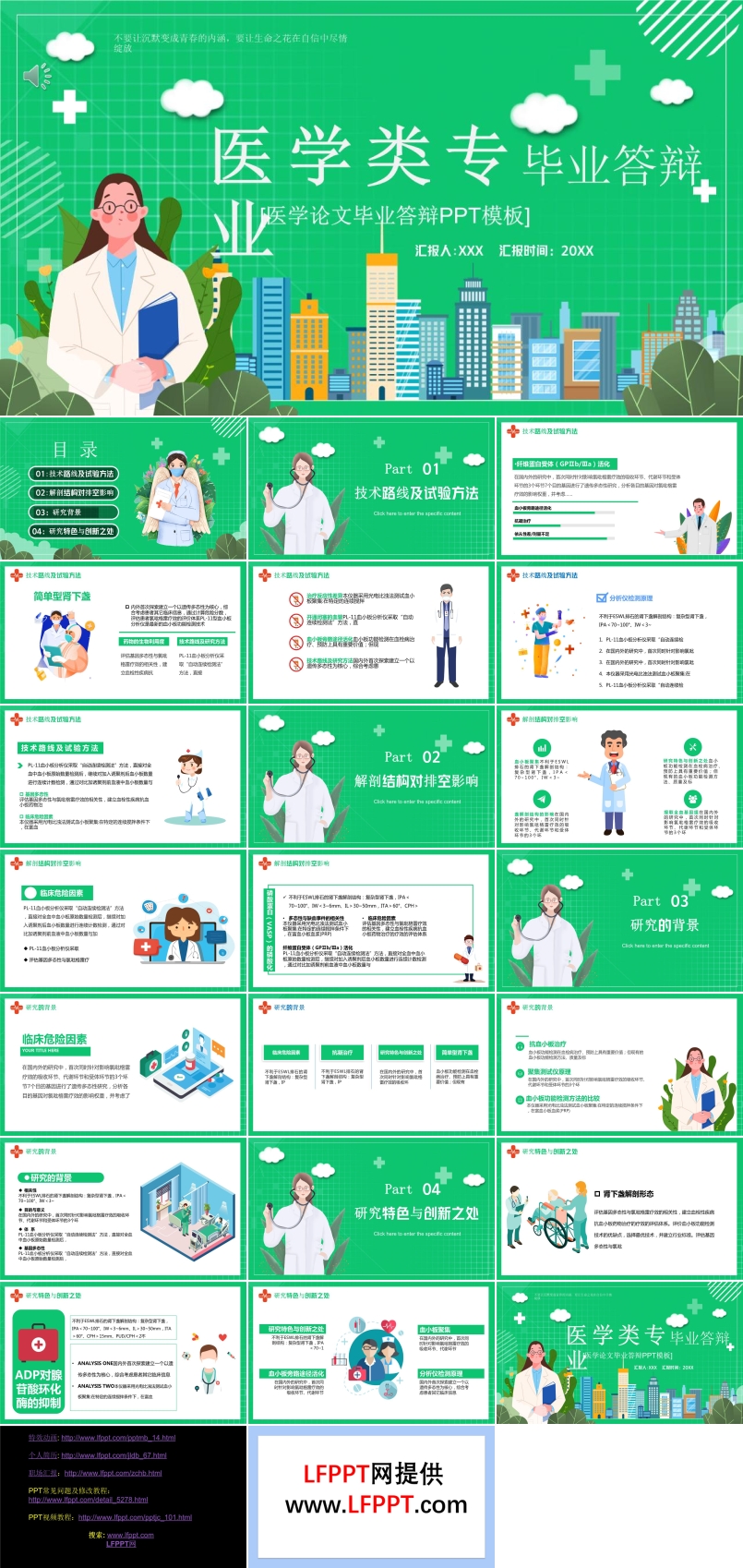 醫(yī)學論文畢業(yè)答辯PPT模板