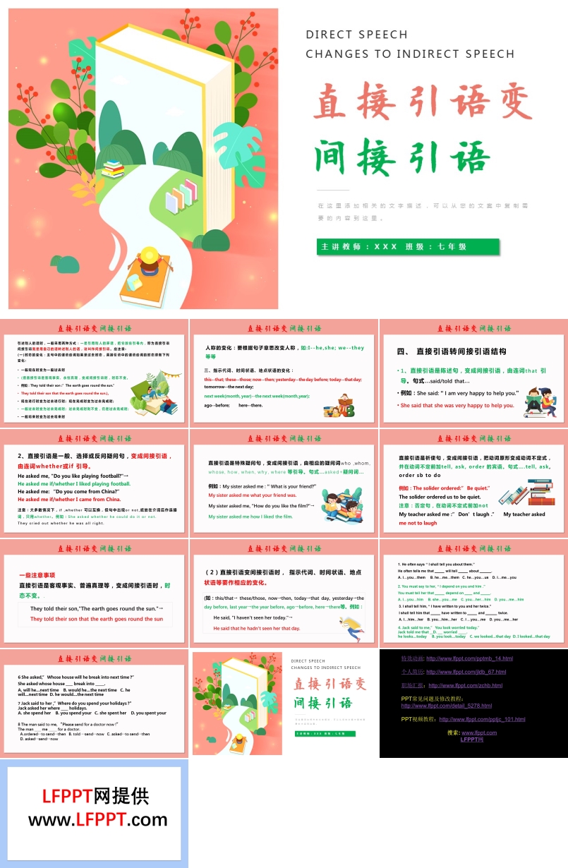 直接引語(yǔ)變間接引語(yǔ)ppt課件英語(yǔ)