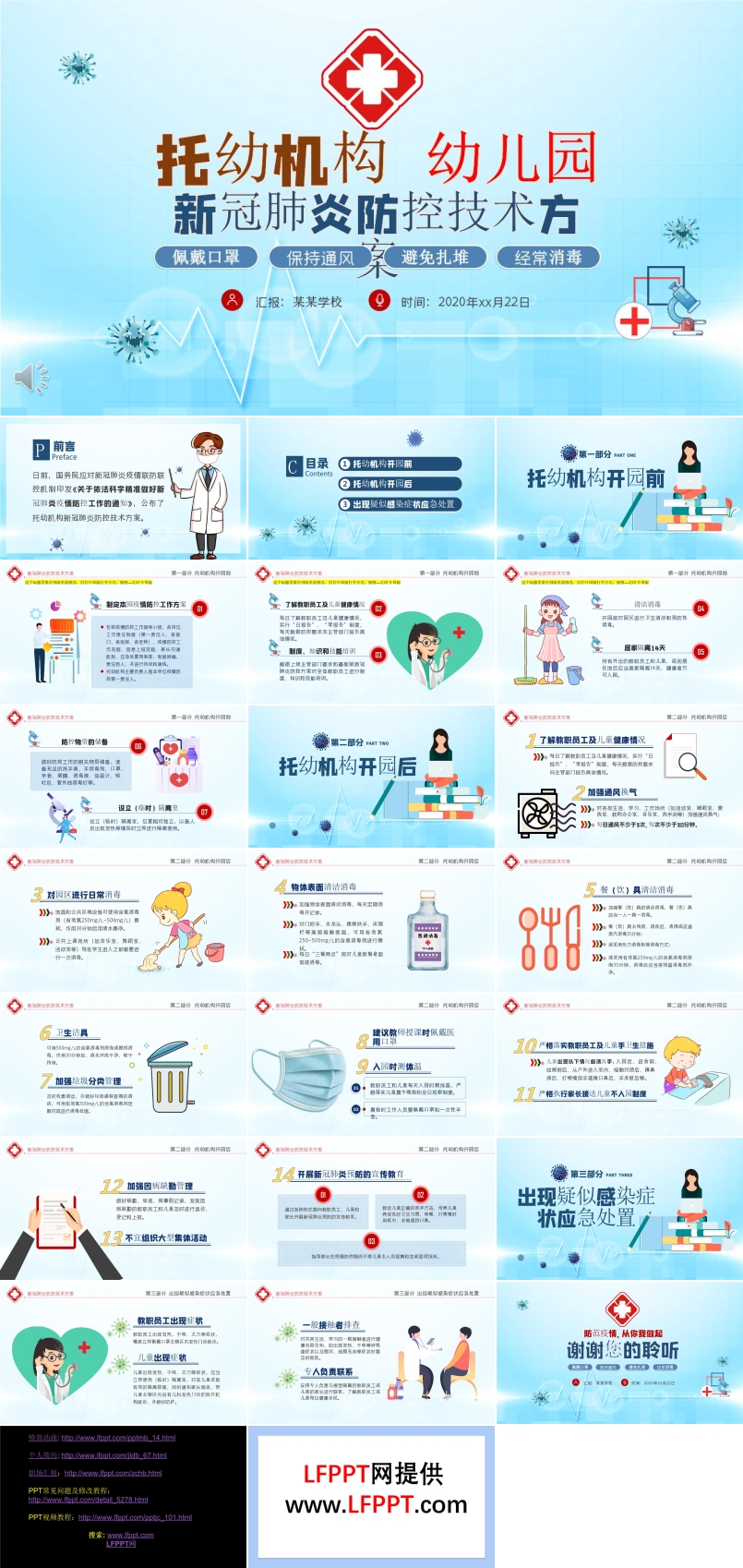 托幼机构幼儿园新冠肺炎防控方案PPT模板