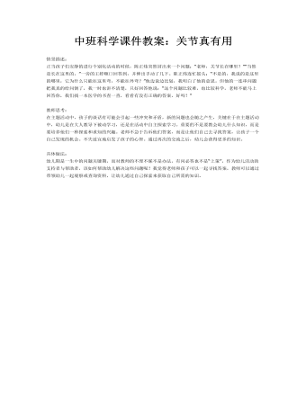 中班科学课件教案:关节真有用