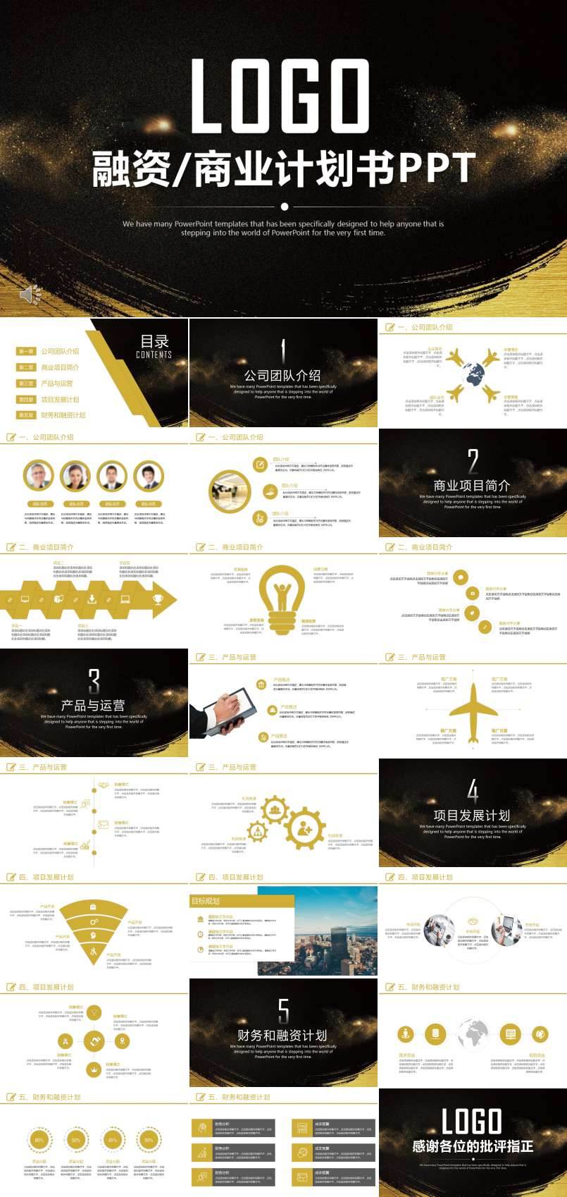 黑金風(fēng)格融資投資商業(yè)計(jì)劃規(guī)劃策劃書PPT