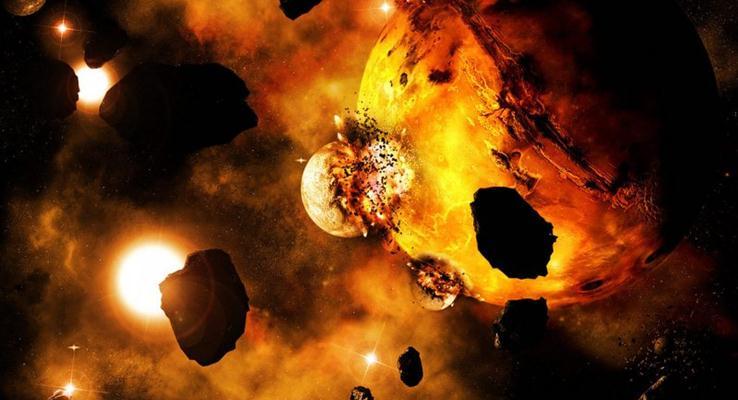 星球的撞击PPT背景图片