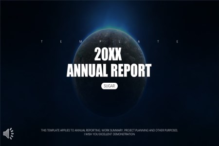 大气星空风年度工作总结汇报PPT模板