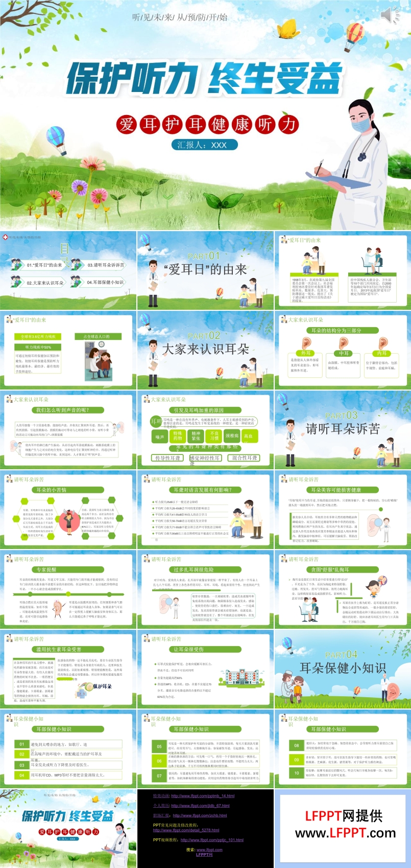 全國(guó)愛(ài)耳日PPT宣傳模板