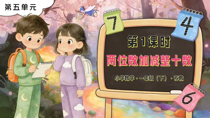 第五單元 第1課時 兩位數(shù)加減整十數(shù)蘇教小學數(shù)學一年級下冊PPT課件(含教案+分層作業(yè)+學習任務單)