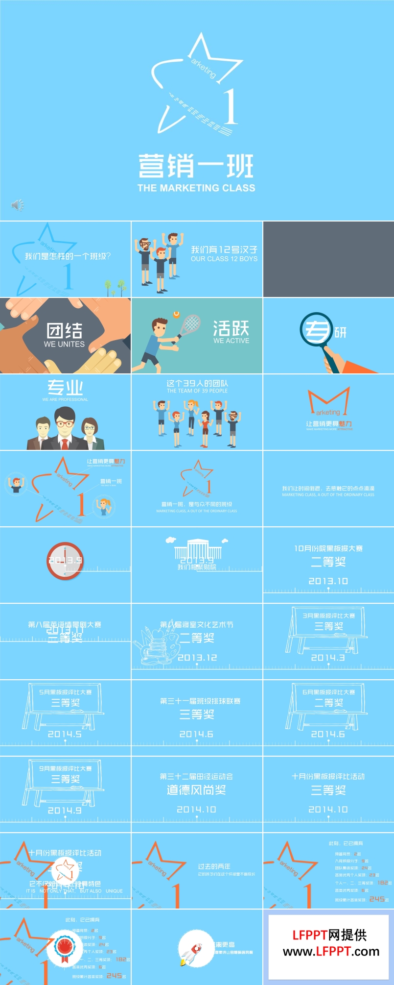 班級團隊展示宣傳推廣PPT模板