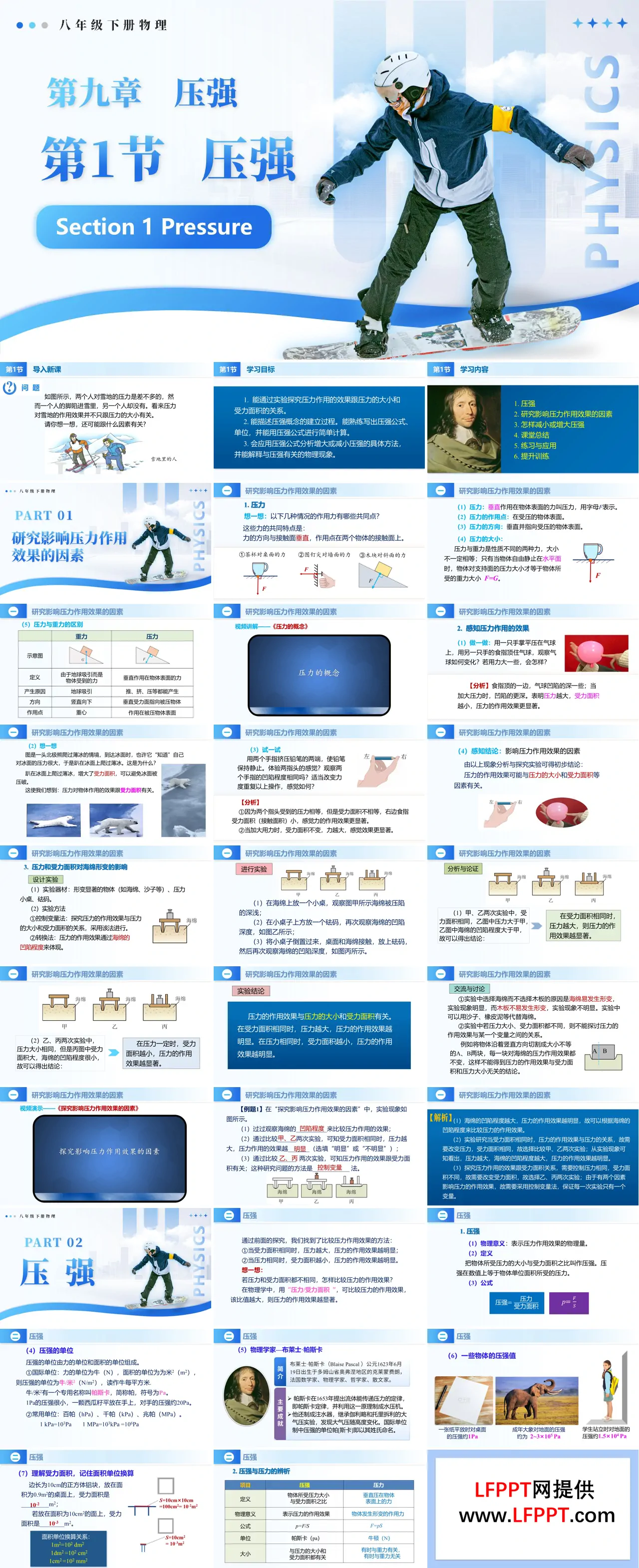 9.1 壓強(qiáng)八年級(jí)下冊(cè)物理第9章PPT課件（導(dǎo)學(xué)案+分層作業(yè)）
