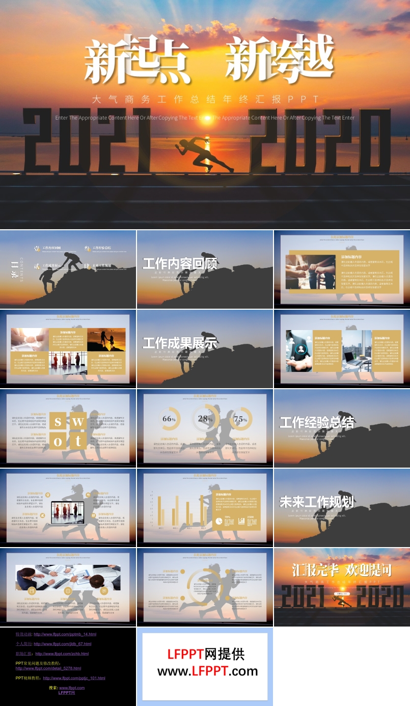 新起点新跨越年终工作总结年终汇报PPT模板
