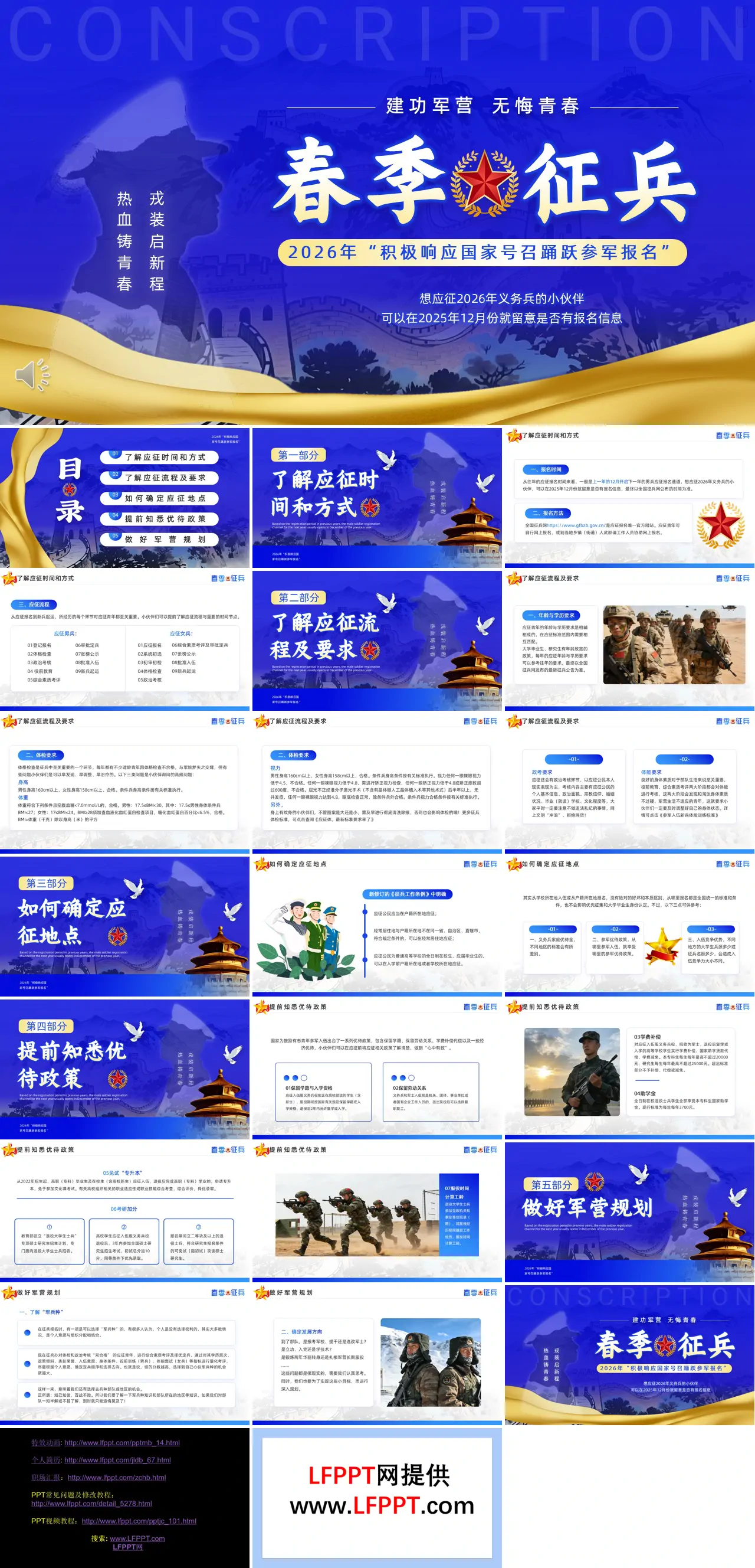 2026年春季征兵信息介绍动态PPT含讲稿