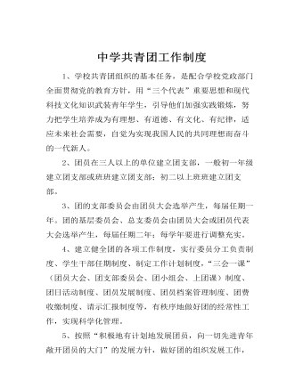 中学共青团工作制度