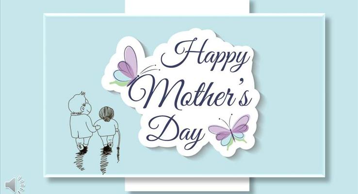 小清新立体风格母亲节快乐PPT模板