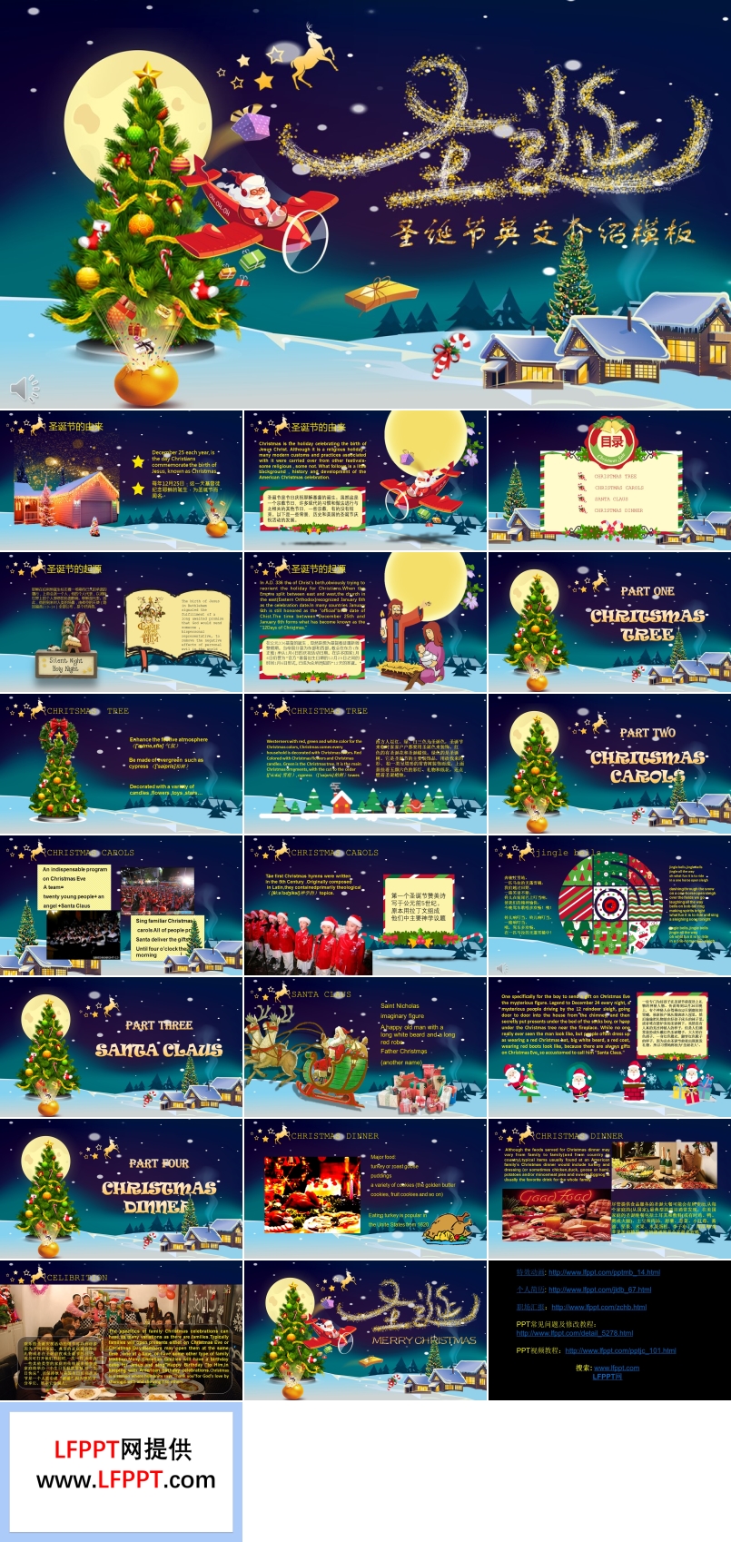 圣誕節(jié)介紹PPT模板