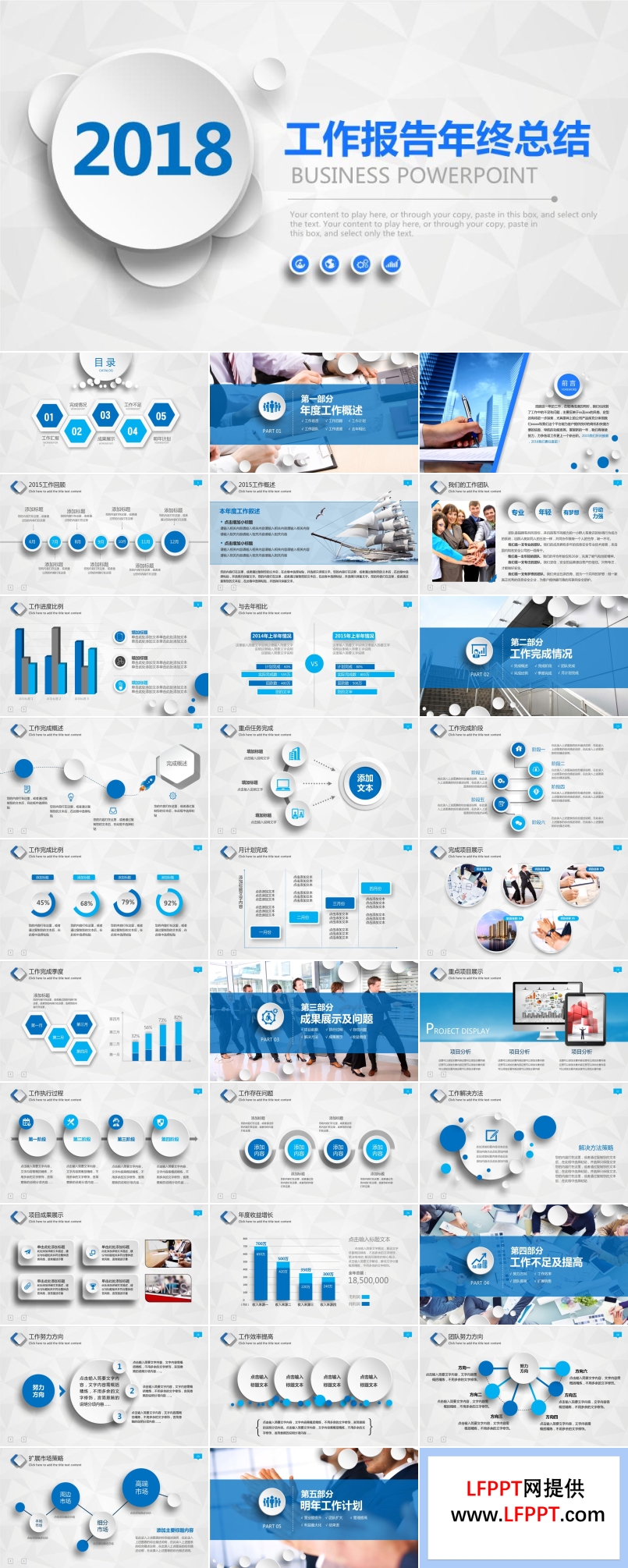 低面微粒体简洁年度工作报告汇报总结PPT模板