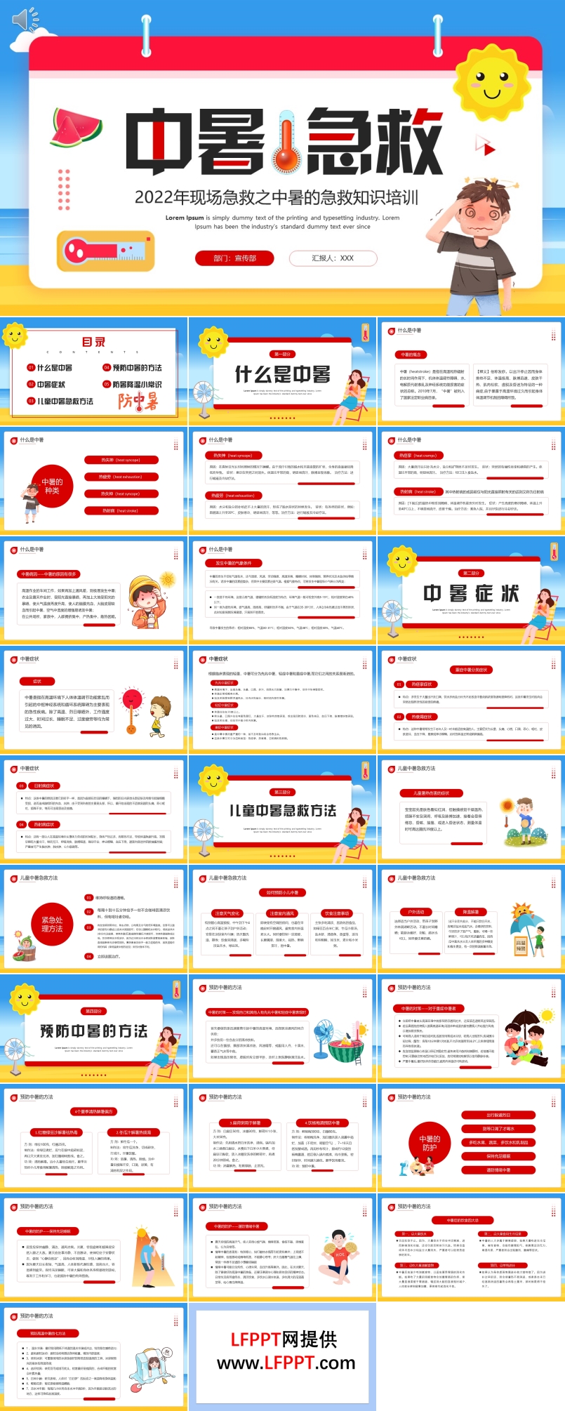 夏季中暑急救知识培训PPT