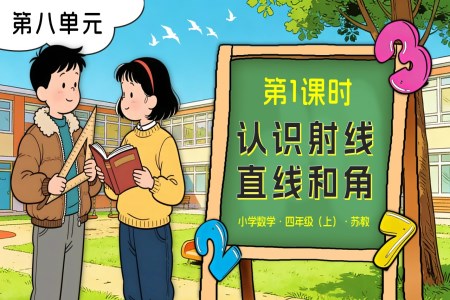 第八单元 第1课时 认识射线、直线和角苏教小学数学四年级上PPT课件(含教案+分层作业+学习任务单)