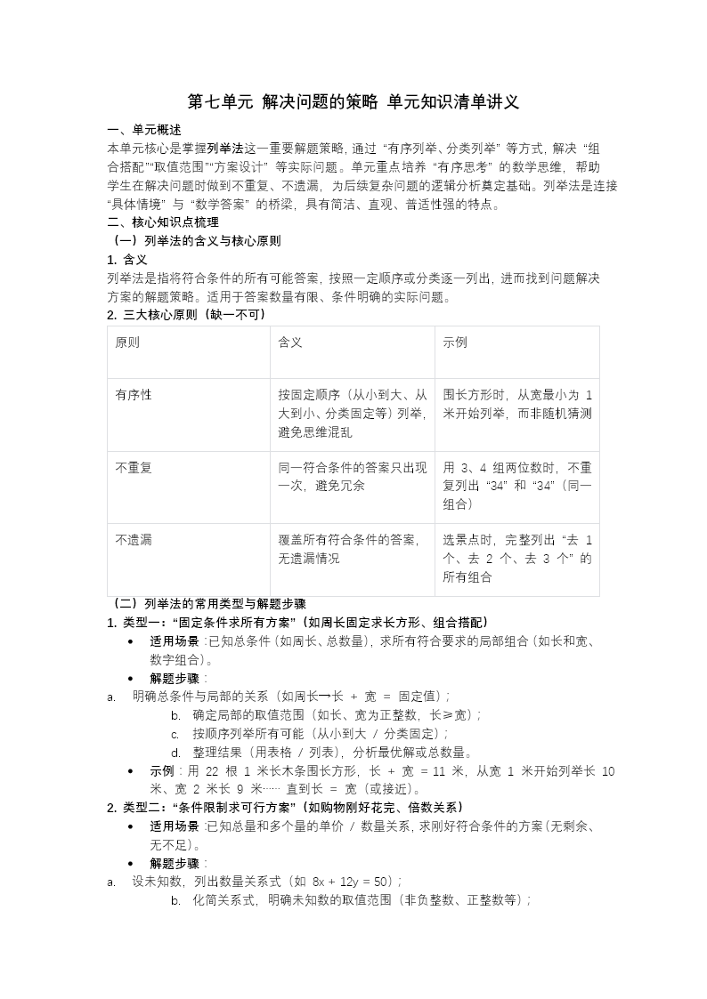 第七单元  解决问题的策略单元复习苏教小学数学五年级上PPT课件（含知识清单+单元测试卷）教案图片