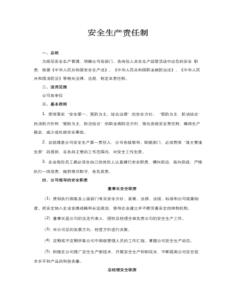 化工公司安全生产规章制度汇编资料