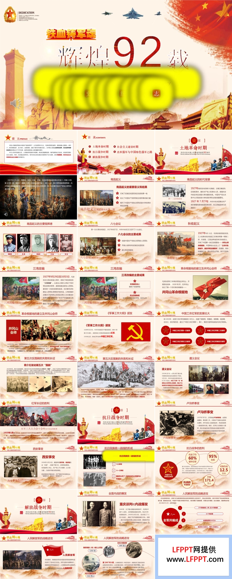 八一建军节92周年PPT模板