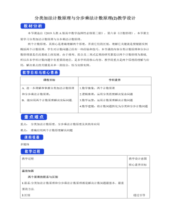 人教版高中数学选修3分类加法计数原理与分步乘法计数原理(2)教学设计