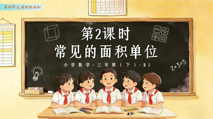三年级数学下册人教 第四单元 第02课时 常见的面积单位 ppt课件（教案）