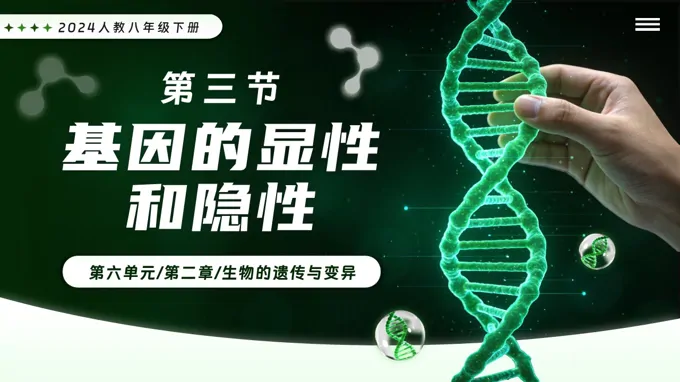 6.2.3 基因的显性和隐性新教材人教八年级生物下册第2章PPT课件（含教案+导学案+提升讲义+分层作业）