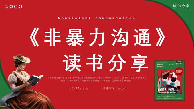 非暴力沟通读书分享PPT课件模板好书推荐读后感-32页-大小7M