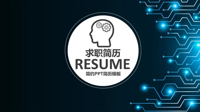 大学生个性简约个人求职简历PPT模板