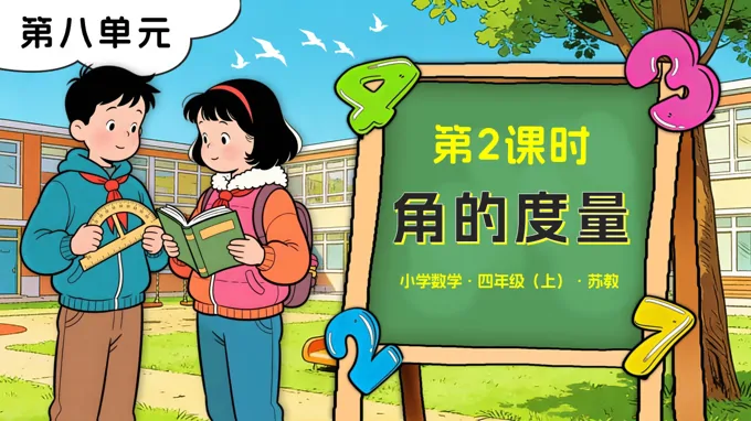 第八单元 第2课时 角的度量苏教小学数学四年级上PPT课件（含教案+分层作业+学习任务单）