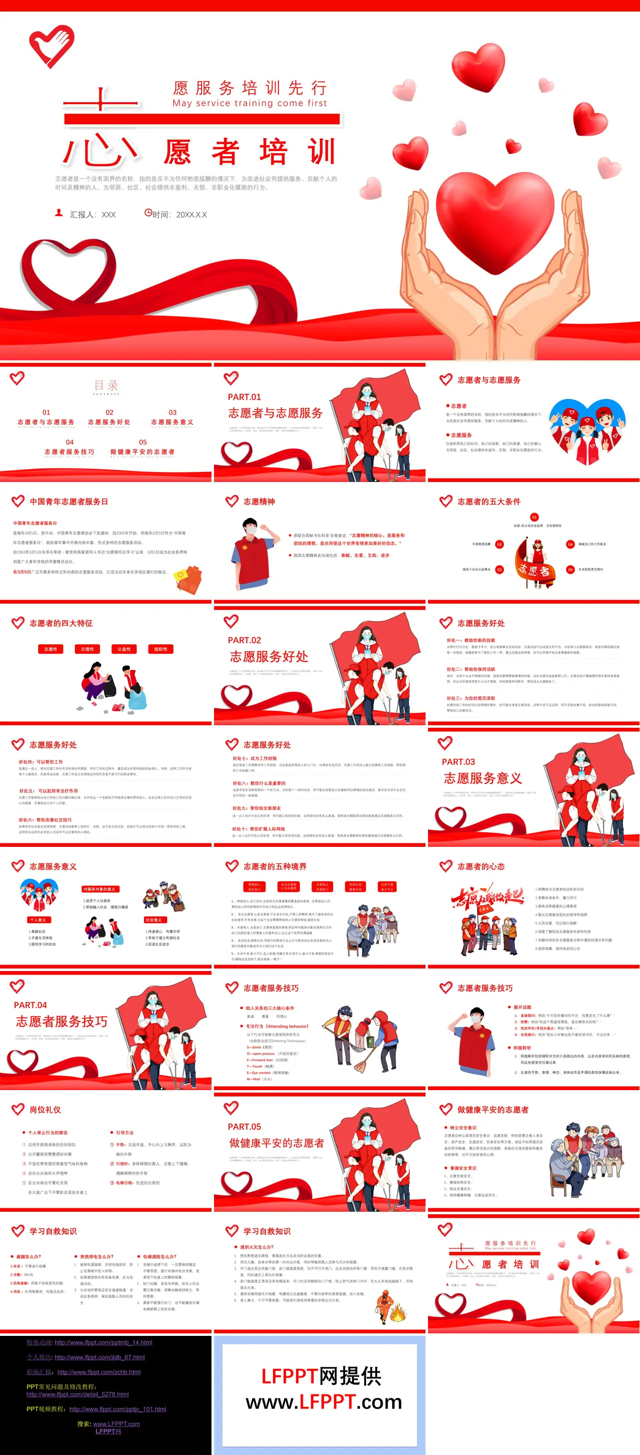 志愿者培训课件PPT模板青年志愿者服务日