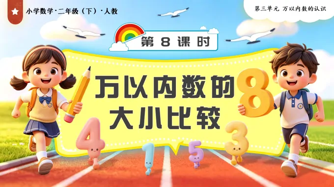 第三单元第8课时 万以内数的大小比较二年级数学下册人教PPT课件（教案+学习任务单+分层作业）