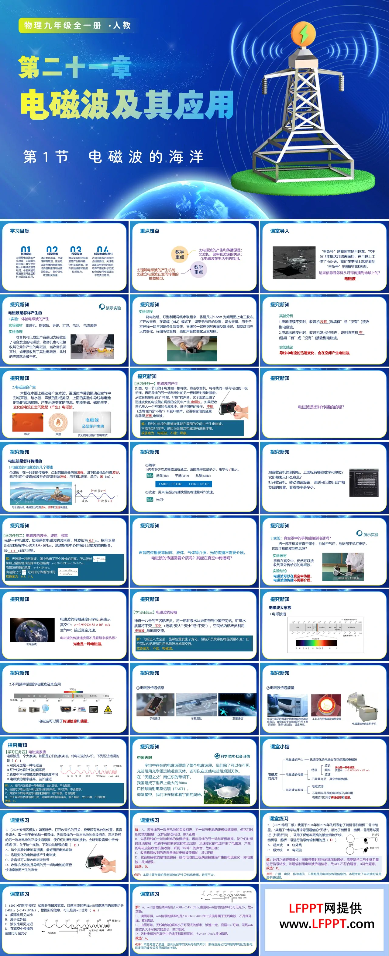 第1节 电磁波的海洋（教学课件）九年级物理21章人教ppt课件（教案+导学案+分层作业）