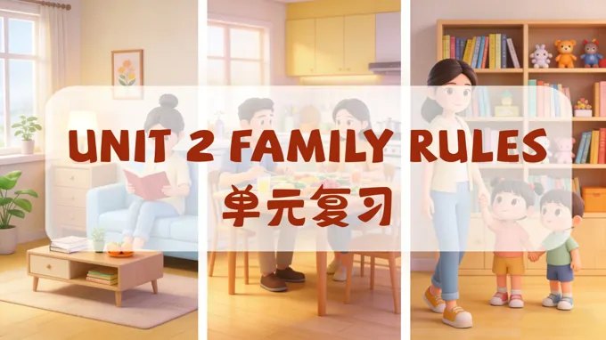 英语人教PEP四年级下册《Unit 2 Family rules》ppt复习课件（知识清单）