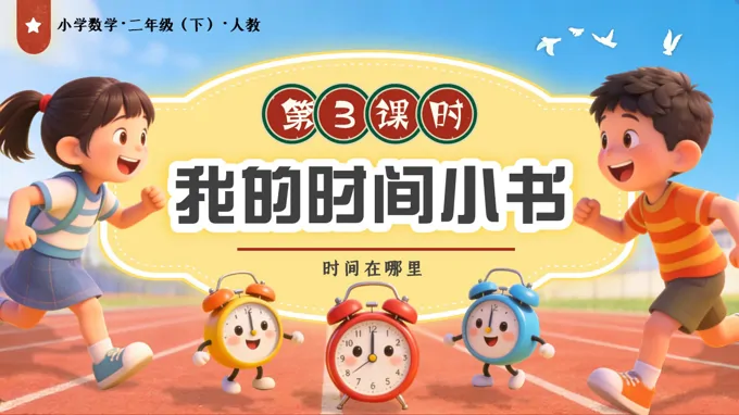 时间在哪里 第3课时 我的时间小书二年级数学下册人教版新教材PPT课件（教案+学习任务单+分层作业）