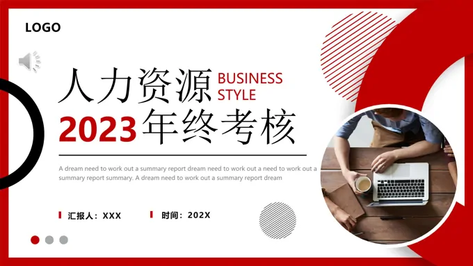 人力资源年终考核工作总结汇报PPT模板
