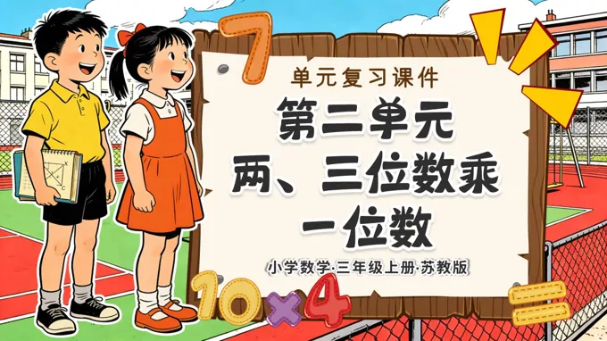 第二单元 两、三位数乘一位数（复习课件）三年级数学上册苏教ppt课件（知识清单+单元测试）