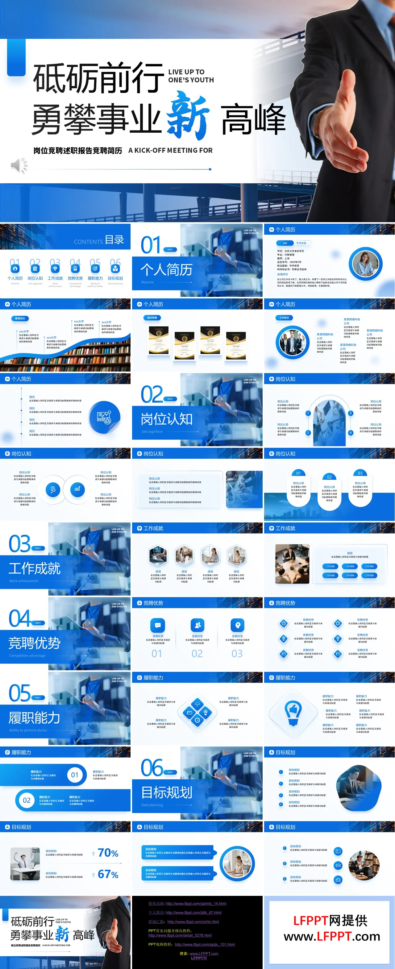 岗位竞聘述职报告PPT（无内容）