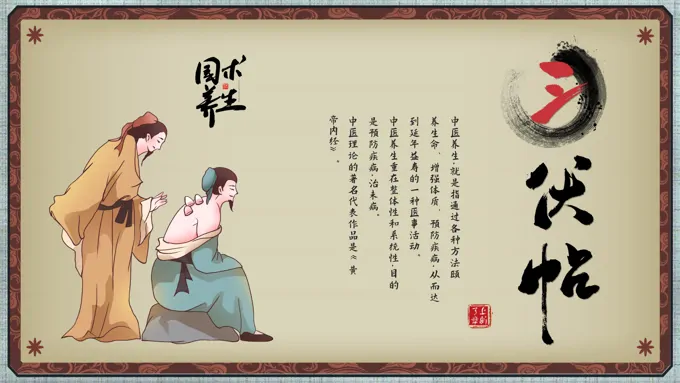 中医养生三伏贴PPT动态模板