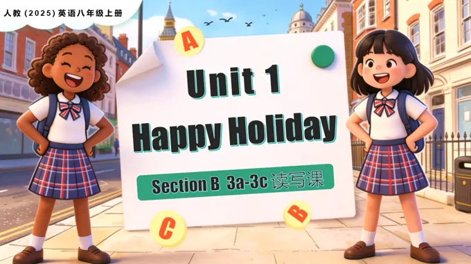 Unit 1 Happy Holiday 课时6 Section B（3a-3c）人教英语八年级上册PPT课件（含教案+导学案+分层作业）