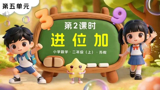 第五单元 第2课时 进位加苏教小学数学二年级上PPT课件（含教案+分层作业+学习任务单）