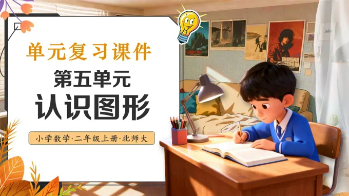 第五单元认识图形北师大数学三年级上册单元复习PPT课件含教案