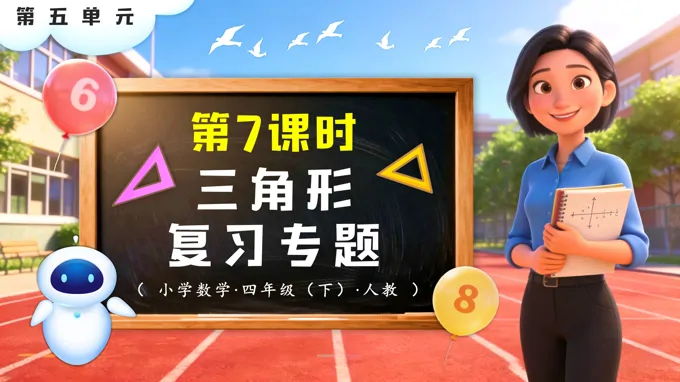 第五单元：三角形单元复习四年级数学下册人教版PPT课件(知识清单+基础卷+提高卷）