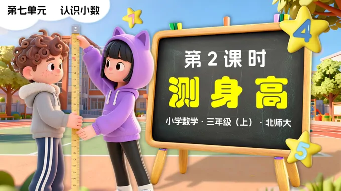 第七单元第2课时 量身高 三年级数学上册北师大新教材PPT课件含教案