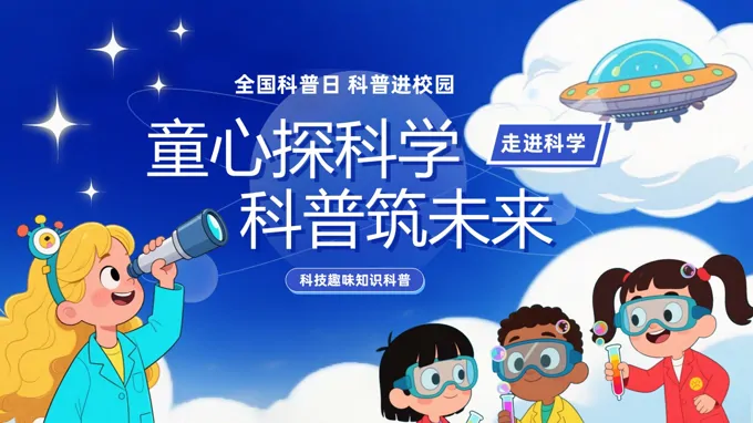 童心探科学科普筑未来全国科普日主题班会PPT含讲稿