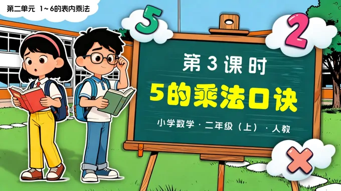 第二单元 第3课时 5的乘法口诀二年级数学上册人教新教材PPT课件含教案