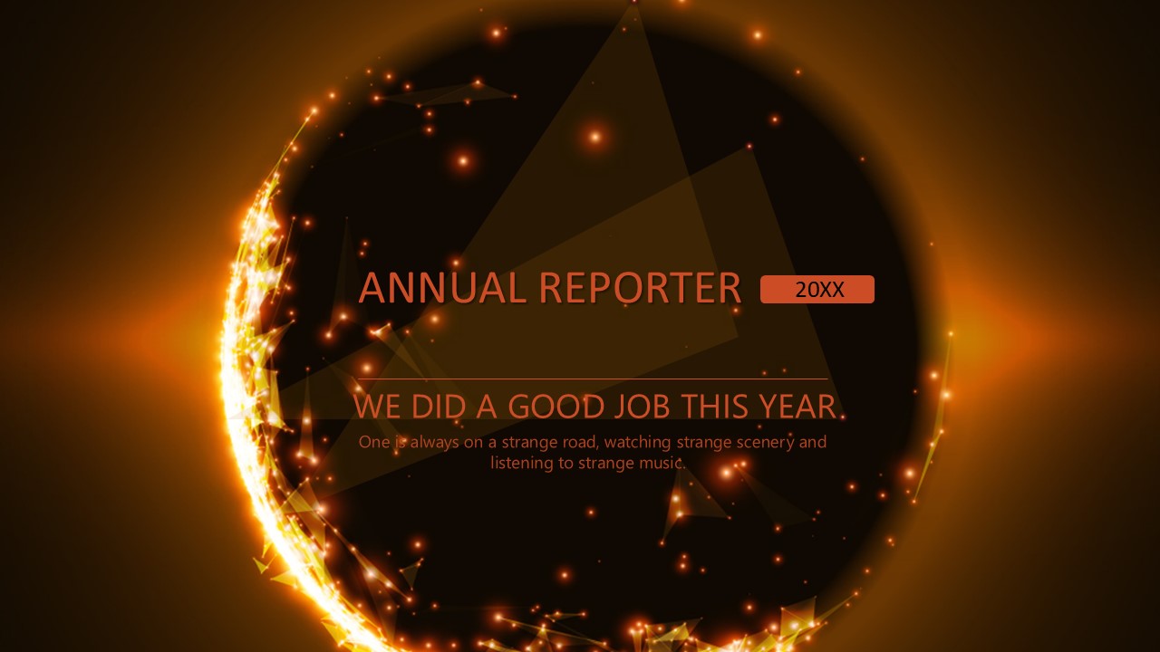 创意星空风年终总结汇报述职报告PPT模板（无内容）