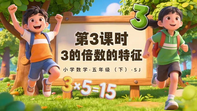 五年级数学下册苏教 第三单元第3课时《3的倍数的特征》ppt课件（教案）