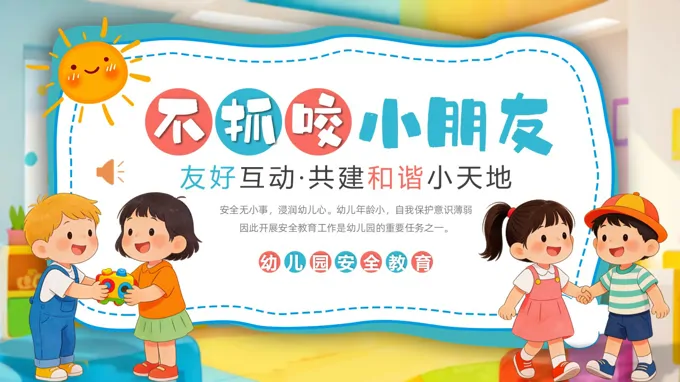 不抓咬小朋友安全教育PPT含讲稿之教育培训PPT模板