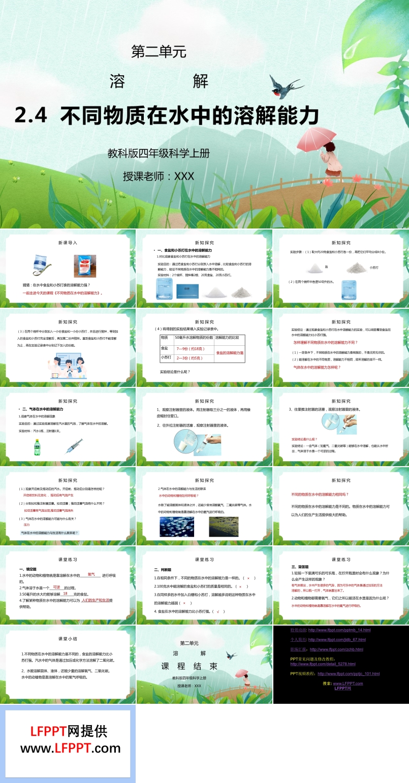 教科版四年级科学上册第二单元《溶解-不同物质在水中的溶解能力》PPT课件