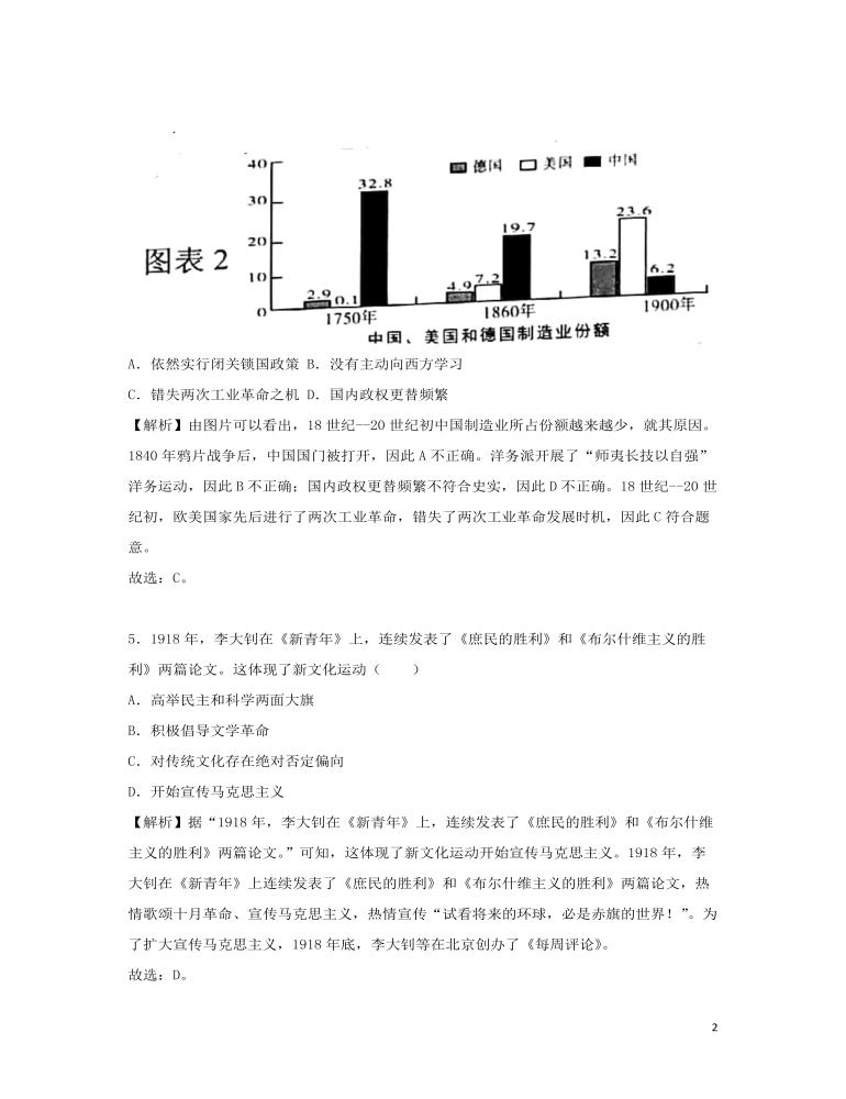 广西贺州市2018年中考历史真题试题（含解析）