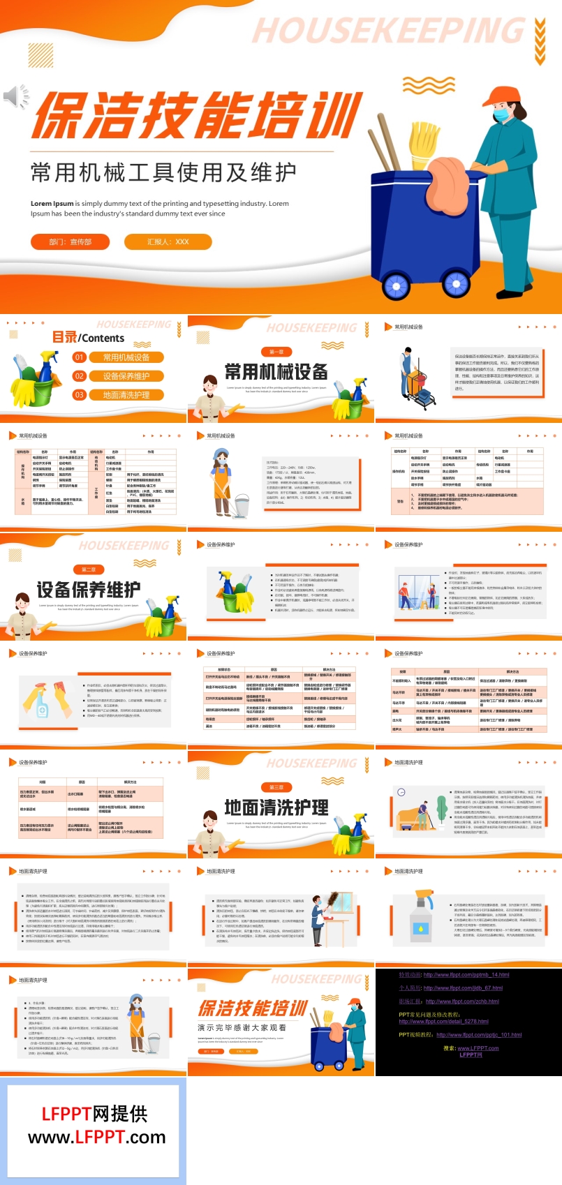 保洁员专业技能培训课件PPT